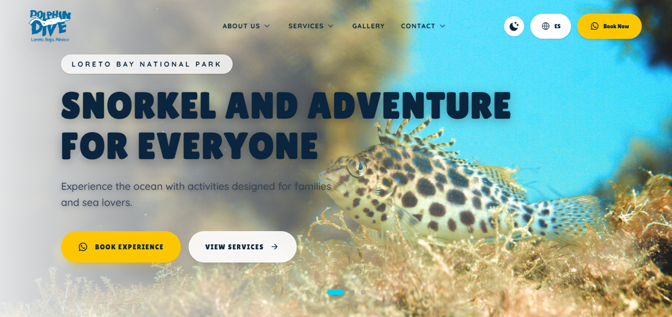 Captura de pantalla del proyecto DolphinDive Baja