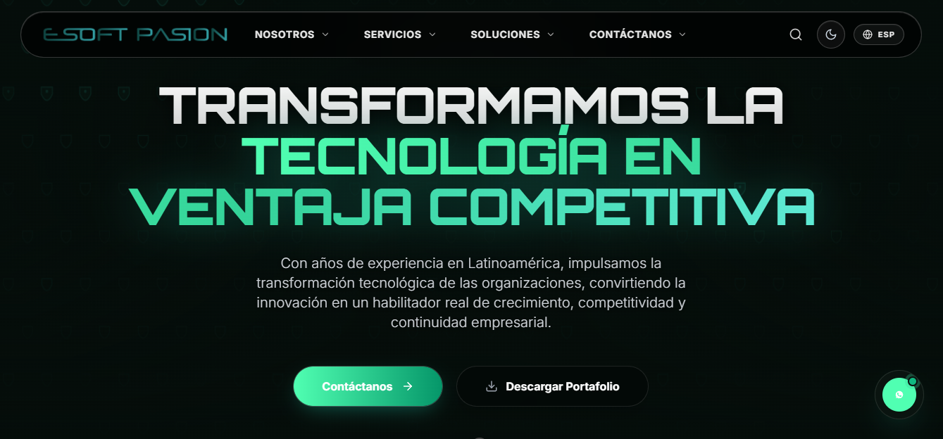 Captura de pantalla del proyecto eSoft Pasión